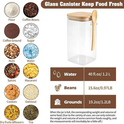 Bamboo Lid Glass Storage Jars