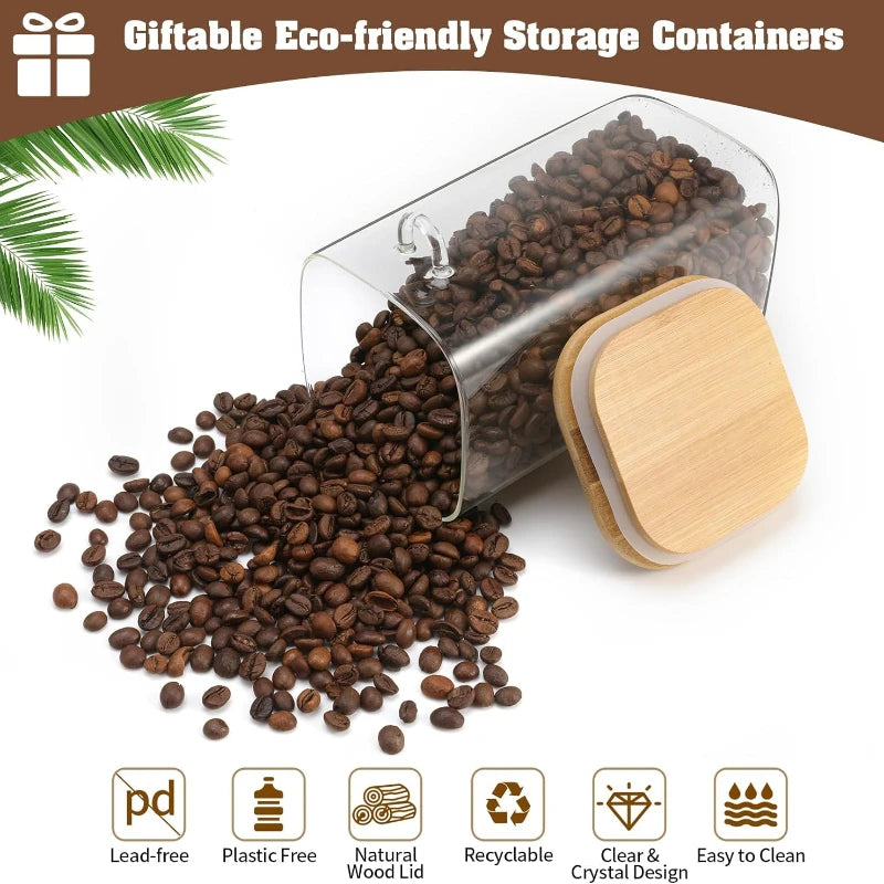 Bamboo Lid Glass Storage Jars