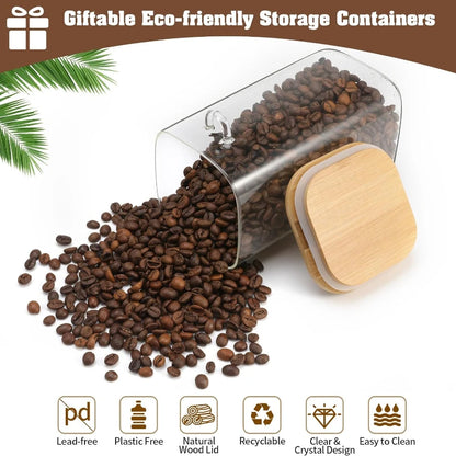 Bamboo Lid Glass Storage Jars