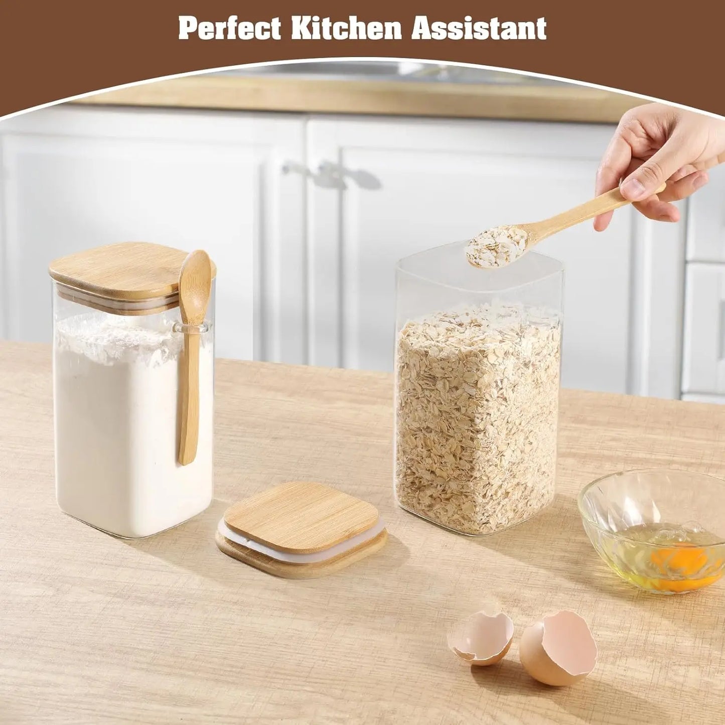 Bamboo Lid Glass Storage Jars